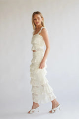 Colette Crochet Top and Ivory Maxi Skirt Set