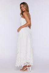 Entrance Moment Strapless Maxi Dress White