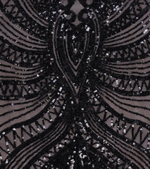 Brooke Lace-Up Mermaid Sequin Mesh Formal Dress