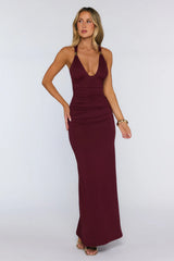 Beauty Of Night Maxi Dress Burgundy