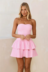 Memory Of Love Strapless Mini Dress Pink