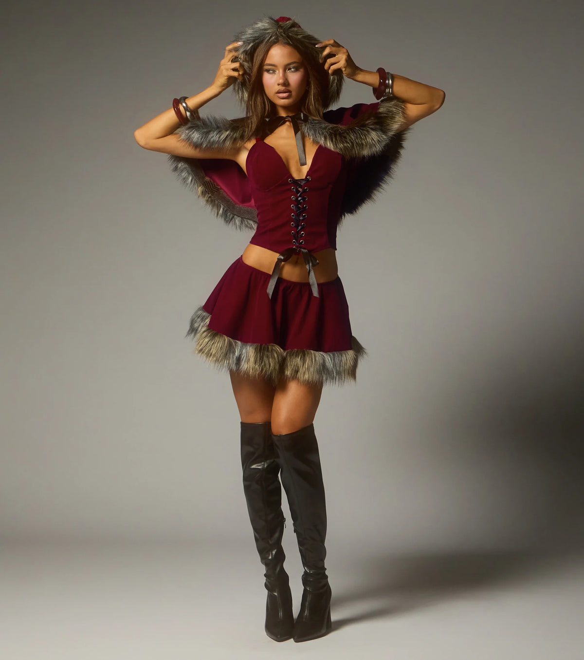 Little Red Lace-Up Corset Top