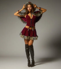 Little Red Lace-Up Corset Top