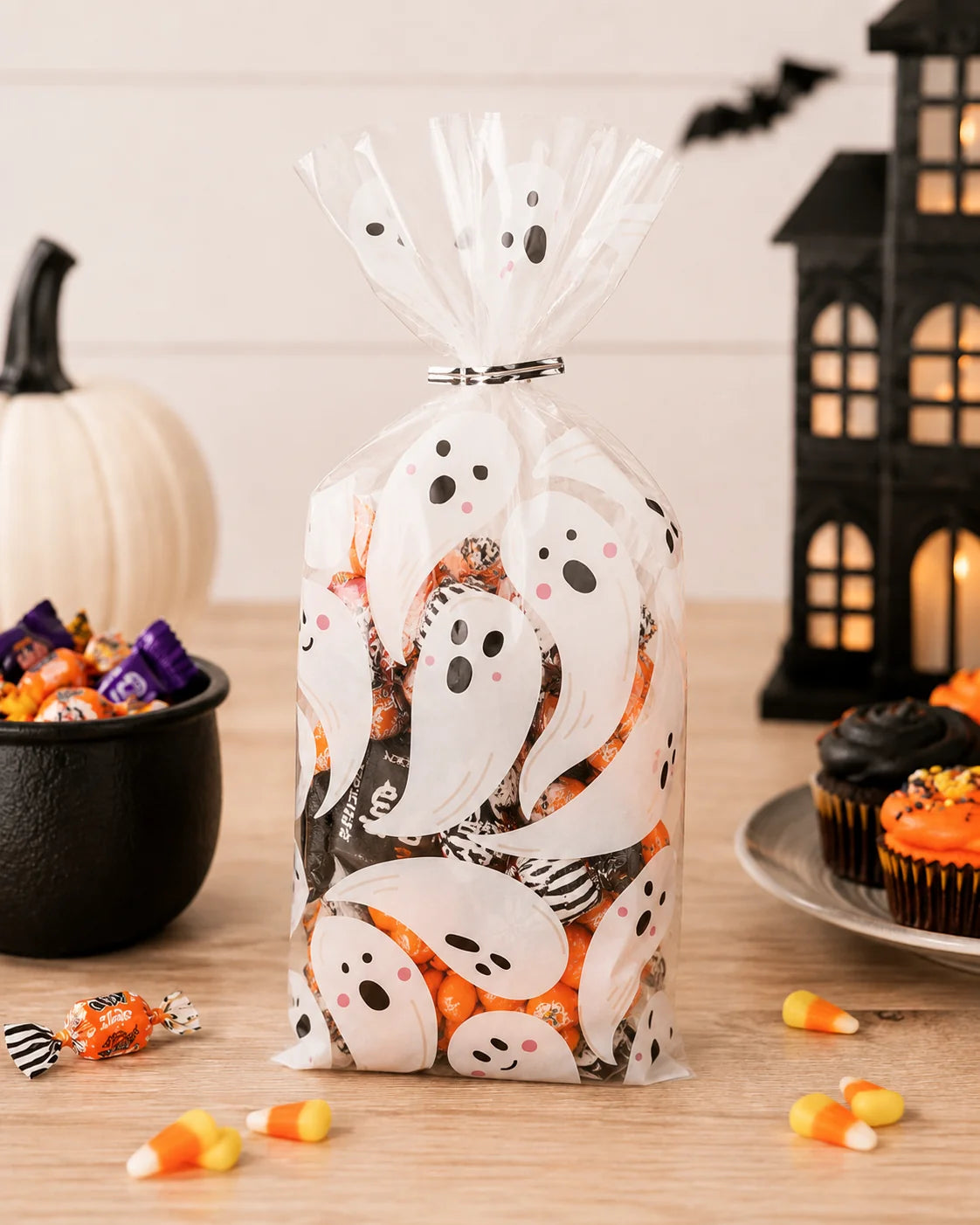Boo Bash Ghosts Cello Treat Bags, 20ct