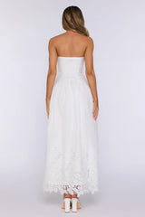 Entrance Moment Strapless Maxi Dress White