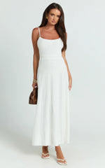Panelled Knit Dress in White
