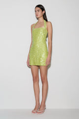 Caralee Sequin Halter Mini Dress - Green
